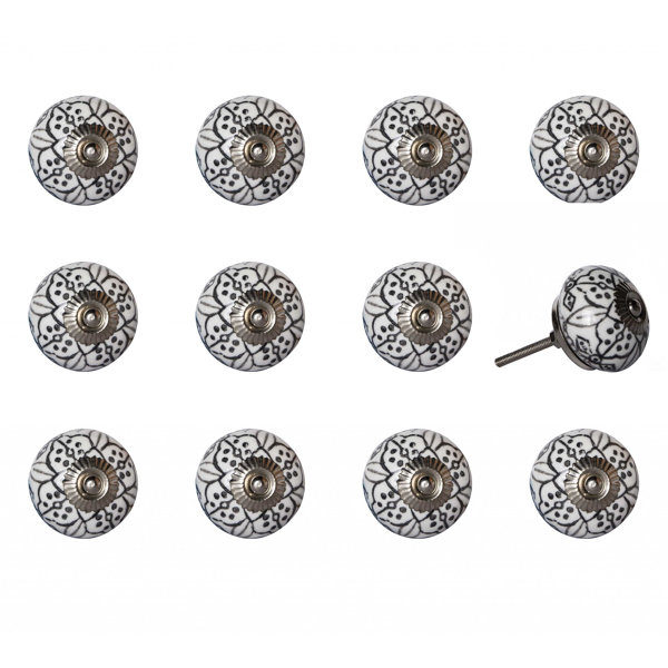 TODAY DECOR Todaydecor 1.5" X 1.5" X 1.5" Black Gray And SilverKnobs 12